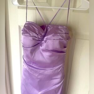 Brand New with tags! Light purple, long Prom dress with slit.